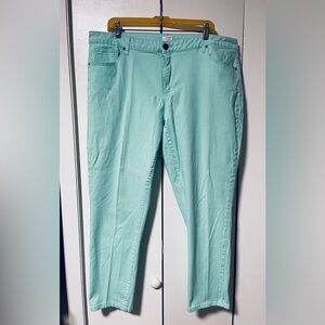 Crown & Ivy Aqua/Teal Women's Straight Leg Jeans
